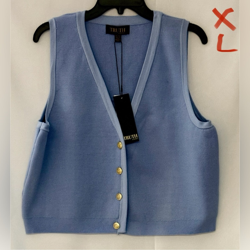 Truth Blue Sleeveless Cardigan